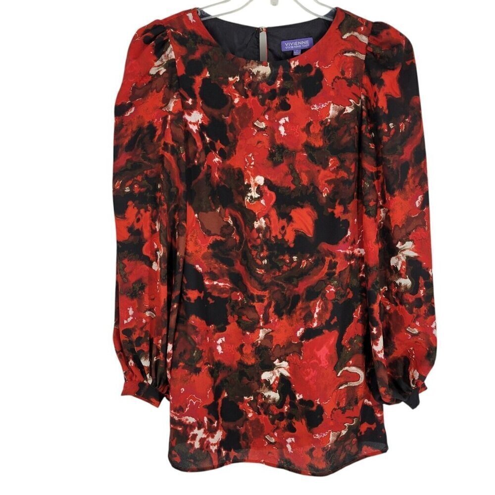 Red Watercolor Mini Dress 2 Vivienne Vivienne Tam avant-garde Artsy Romantic